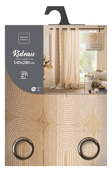 Draperie bej 140x280 cm Ondine – douceur d'intérieur