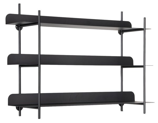 Raft negru etajat din metal 60 cm Riqueza Tres – PT LIVING