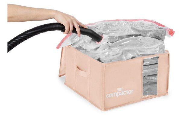Cutie de depozitare pentru haine din plastic cu vacuum 42x40x25 cm Pink Edition – Compactor