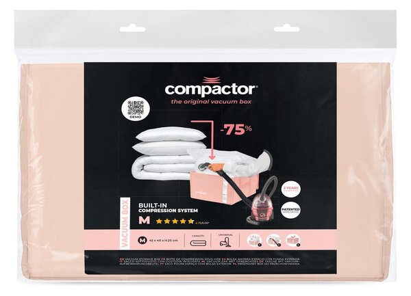 Cutie de depozitare pentru haine din plastic cu vacuum 42x40x25 cm Pink Edition – Compactor