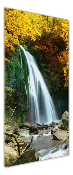 Tablou pe pe sticlă Cascada din pădure