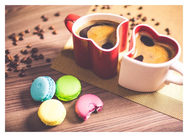 Tablou cu cafea și macarooni (70x50 cm)