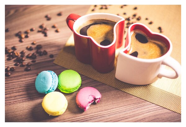 Tablou cu cafea și macarooni (90x60 cm)