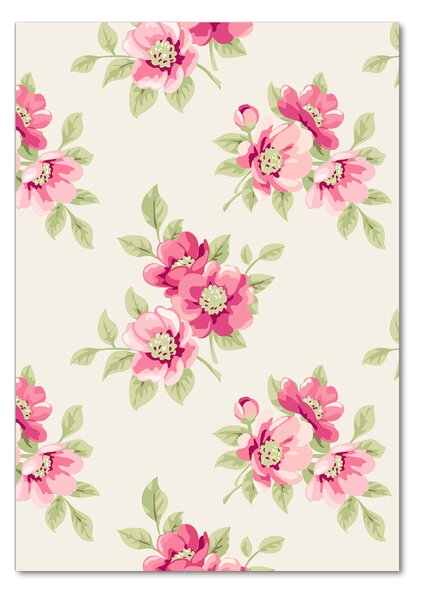 Tablou Printat Pe Sticlă flori roz