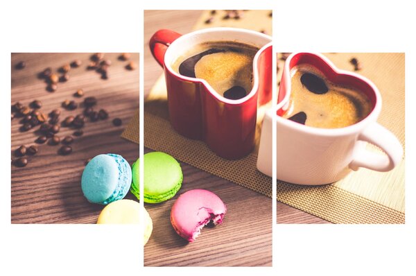 Tablou cu cafea și macarooni (90x60 cm)