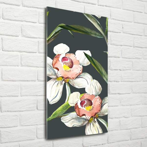 Tablou pe pe sticlă model floral