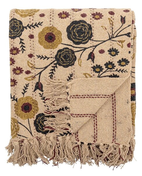 Pătură maro din bumbac reciclat 130x160 cm Eydis – Bloomingville