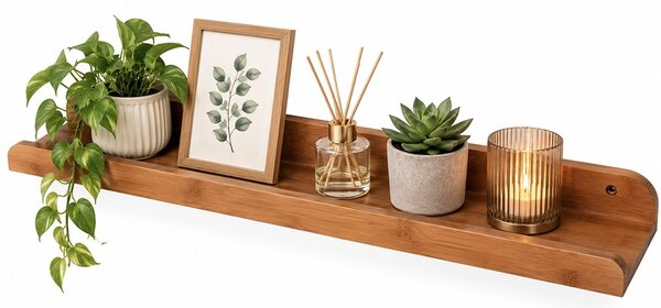 Polita de perete Pufo pentru fotografii si rame foto din lemn, 55 x 11.5 x 5 cm– Raft decorativ suspendat pentru tablouri, poze si decoratiuni