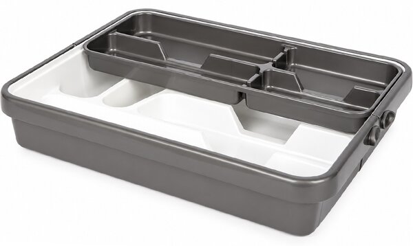 Organizator extensibil pentru tacamuri, 31.5 x 42 x 7.5 cm – cutie compartimentata pentru sertar, linguri, furculite, cutite si ustensile de bucatarie