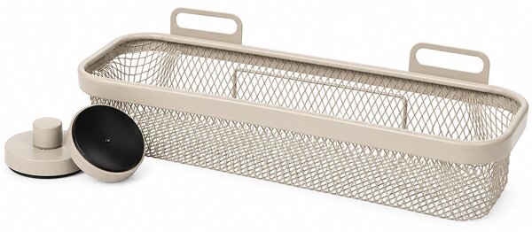 Suport de dus cu ventuze, 34 x 13.5 x 11.5 cm– Etajera de baie cu montare fara gaurire, organizator pentru sampon, gel de dus si accesorii, bej