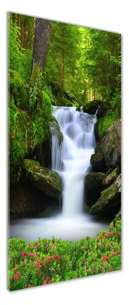 Fotografie imprimată pe sticlă Cascada din pădure