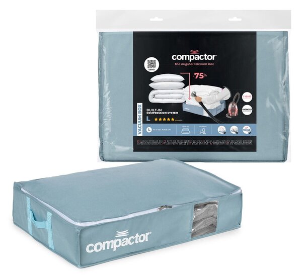 Cutie de depozitare sub pat din plastic cu vacuum 65x45x15,5 cm Blue Edition – Compactor