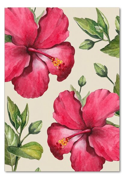 Tablou pe pe sticlă flori Hawaii