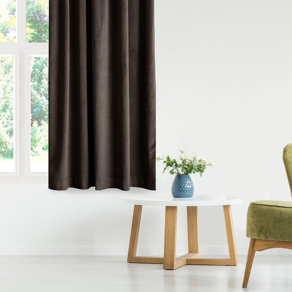 Draperie maro dimout (semi-opacă) din catifea 140x245 cm – Restilo