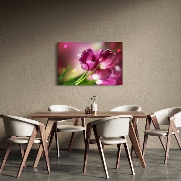 Tablou cu lalele roz (90x60 cm)