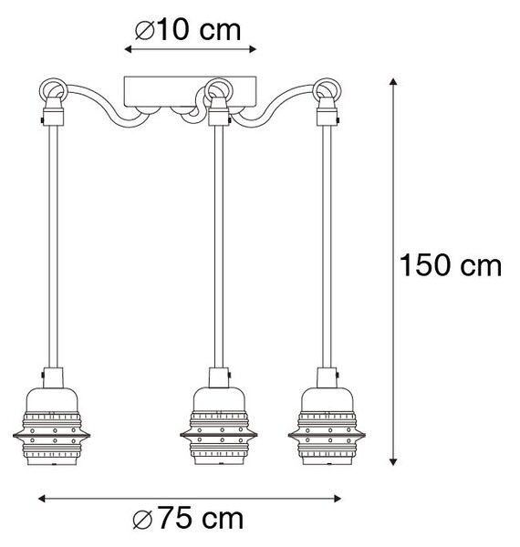 Lampă suspendată modernă aurie - Cava 3