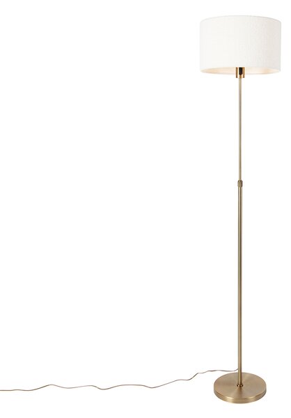 Lampa de podea reglabila bronz cu abajur boucle alb 35 cm - Parte