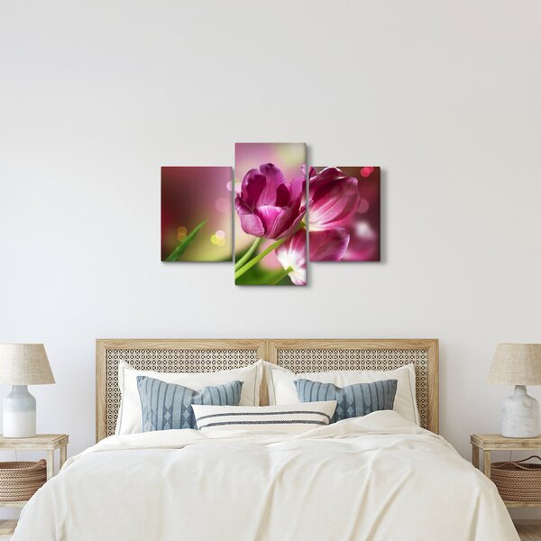 Tablou cu lalele roz (90x60 cm)