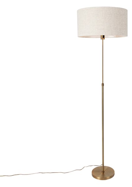 Lampa de podea reglabila bronz cu abajur gri deschis 50 cm - Parte