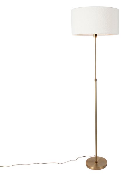 Lampa de podea reglabila bronz cu abajur boucle alb 50 cm - Parte