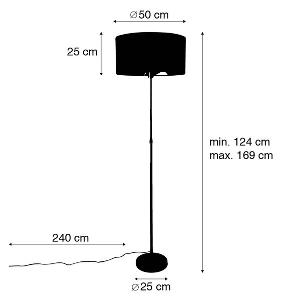 Lampă de podea reglabilă bronz cu abajur alb 50 cm - Parte