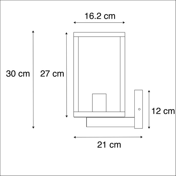 Lampă de perete inteligentă de exterior neagră cu sticlă 30 cm incl. Wifi ST64 - Rotterdam