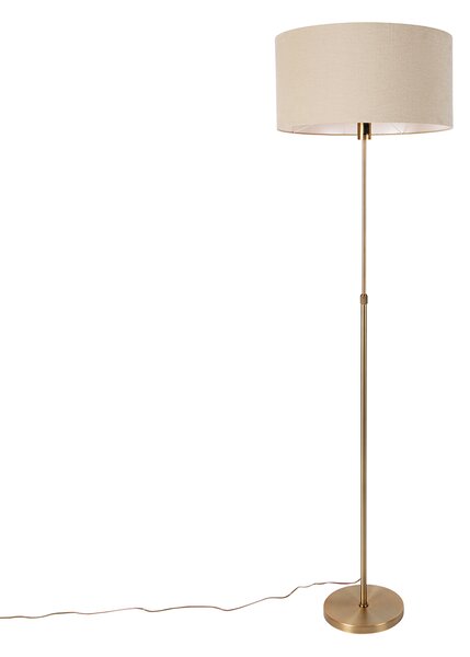 Lampa de podea reglabila bronz cu abajur maro deschis 50 cm - Parte