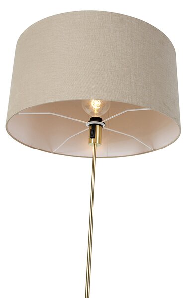 Lampă de podea reglabilă aurie cu abajur maro deschis 50 cm - Parte