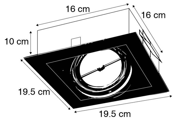 Spot încastrat negru G53 111mm reglabil - Oneon
