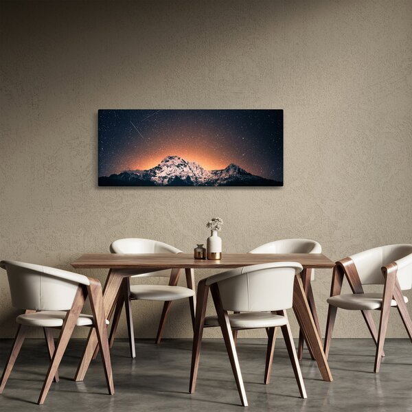 Tablou cu cerul nocturn și munți (120x50 cm)