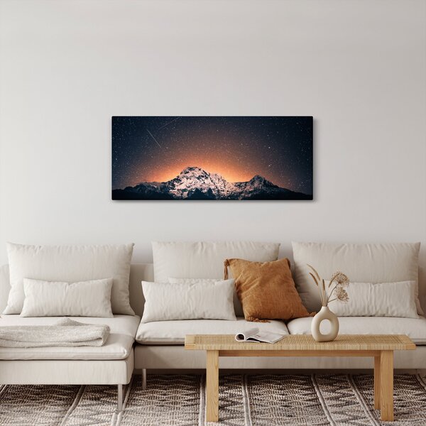 Tablou cu cerul nocturn și munți (120x50 cm)