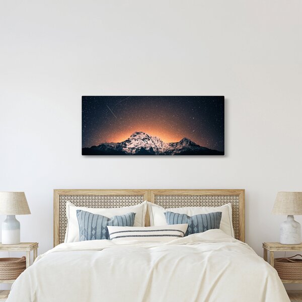 Tablou cu cerul nocturn și munți (120x50 cm)