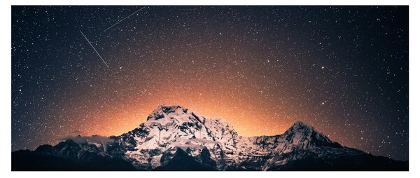 Tablou cu cerul nocturn și munți (120x50 cm)