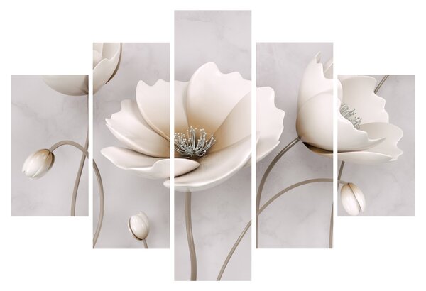 Tablou cu florile albe (150x105 cm)