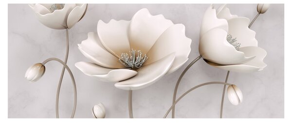 Tablou cu florile albe (120x50 cm)