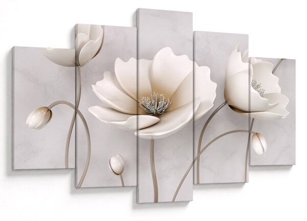 Tablou cu florile albe (150x105 cm)