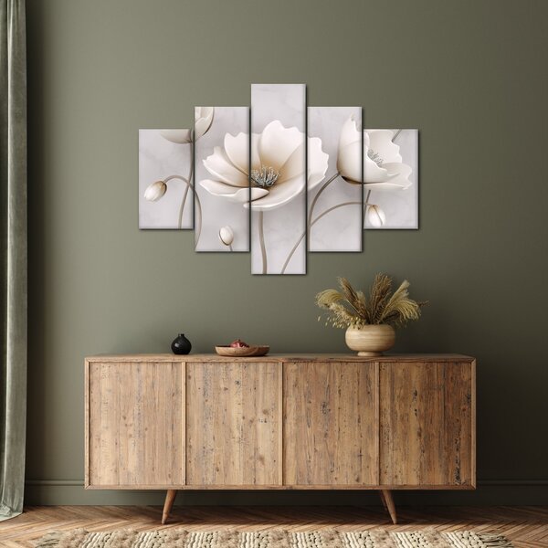 Tablou cu florile albe (150x105 cm)
