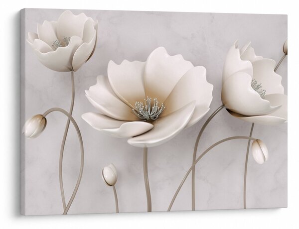 Tablou cu florile albe (70x50 cm)