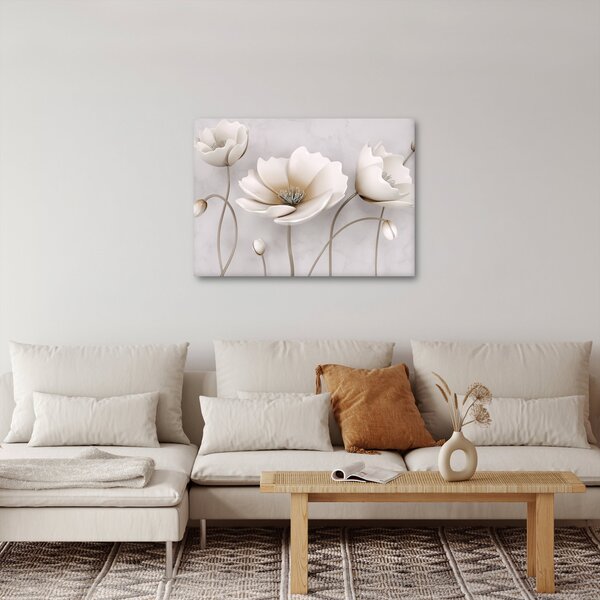 Tablou cu florile albe (70x50 cm)