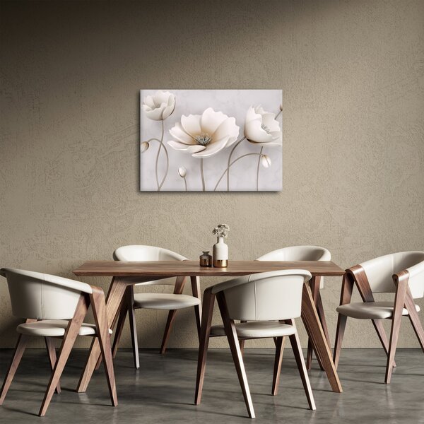 Tablou cu florile albe (70x50 cm)