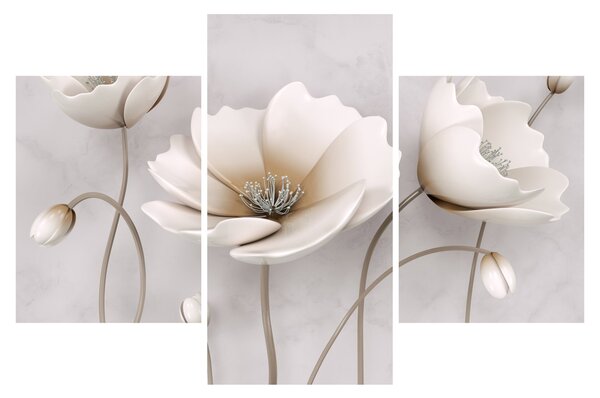 Tablou cu florile albe (90x60 cm)
