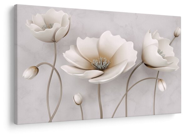 Tablou cu florile albe (90x60 cm)