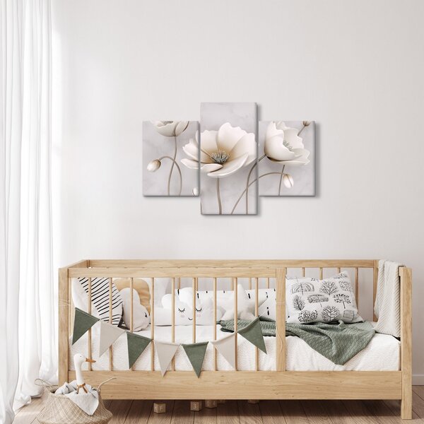 Tablou cu florile albe (90x60 cm)