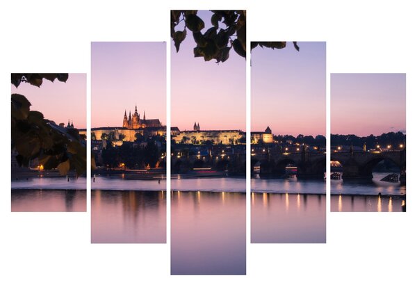 Tablou cu palatul din Praga și Vltava (150x105 cm)