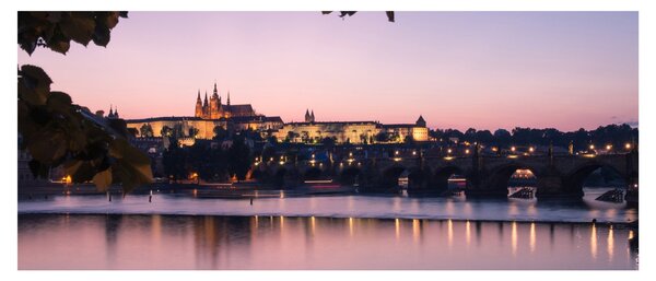 Tablou cu palatul din Praga și Vltava (120x50 cm)