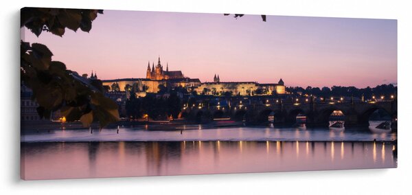 Tablou cu palatul din Praga și Vltava (120x50 cm)