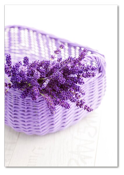 Tablou Printat Pe Sticlă Lavanda în coș