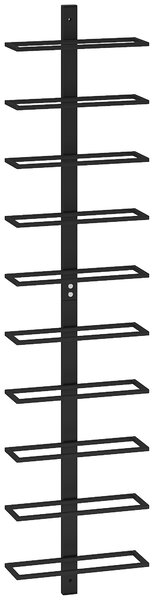 HOMCOM Suport pentru Sticle de Vin cu Montare pe Perete, 27x10x116 cm, Negru | Aosom Romania