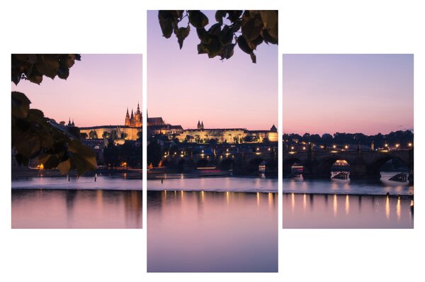 Tablou cu palatul din Praga și Vltava (90x60 cm)