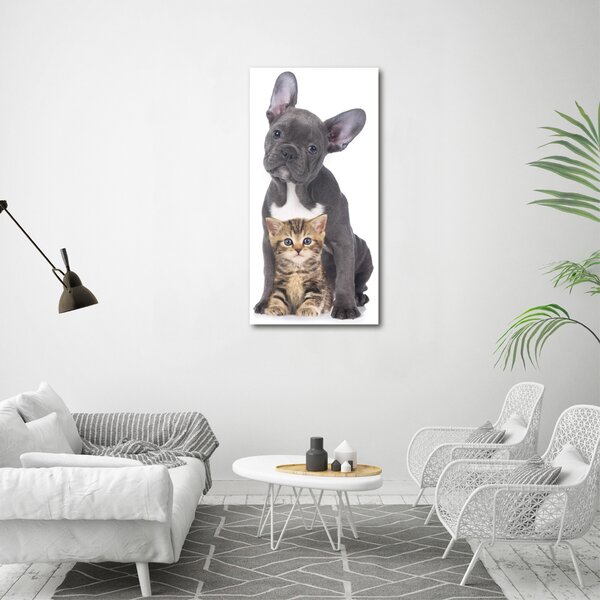 Tablou canvas Câine și pisică